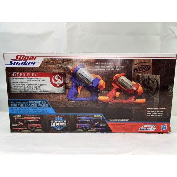 Super Soaker Hydro Fury 2-Pack Soaker Wars Water Toy Squirt Gun New‎ Sealed - Picture 4 of 4